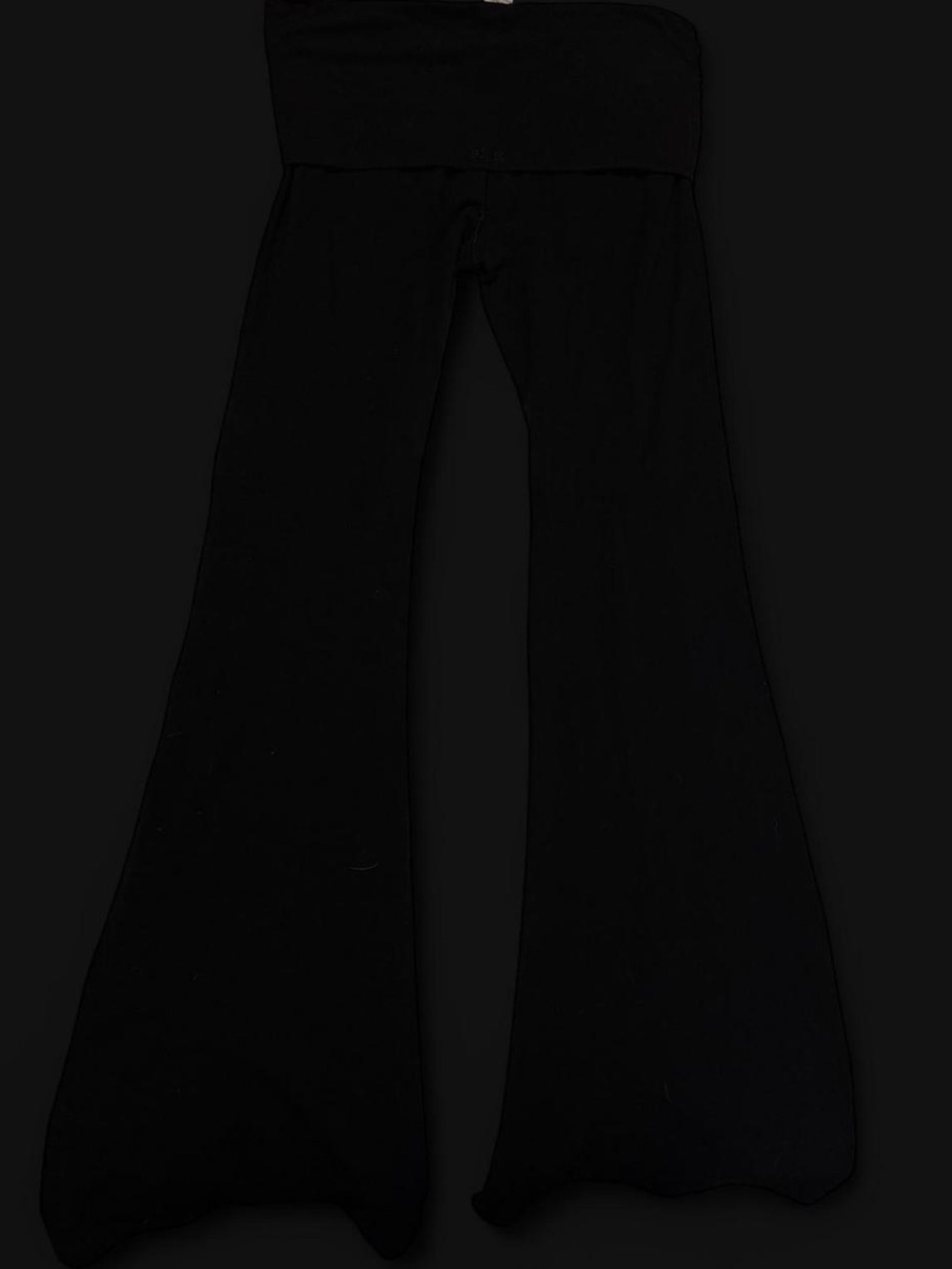 VS Pink Black Fold-Over Waist Flared leggings